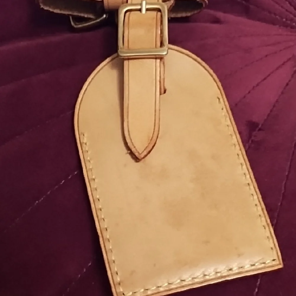 Louis Vuitton Tan Leather Travel Luggage Tag & Poinet Handle